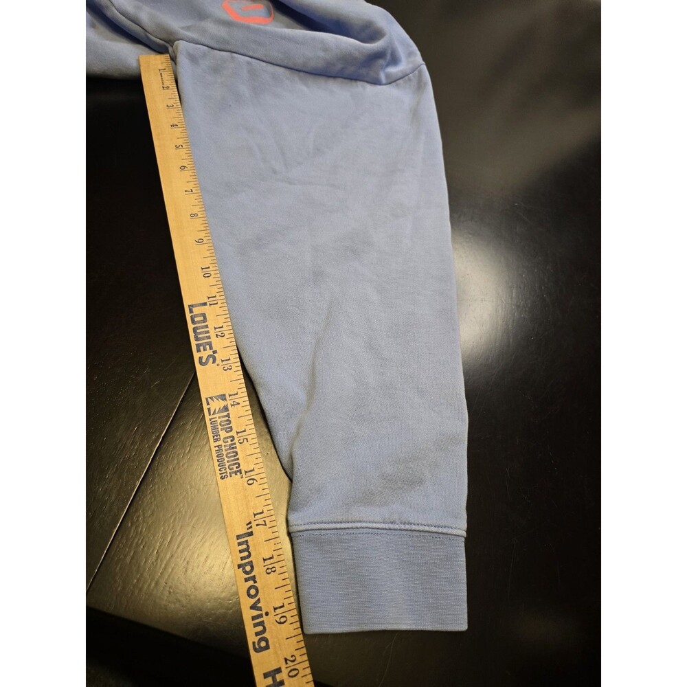 Billabong "Stoked" Cropped Sweatshirt Women's Large Blue Pink Hey Gday Crewneck - Picture 6 of 7